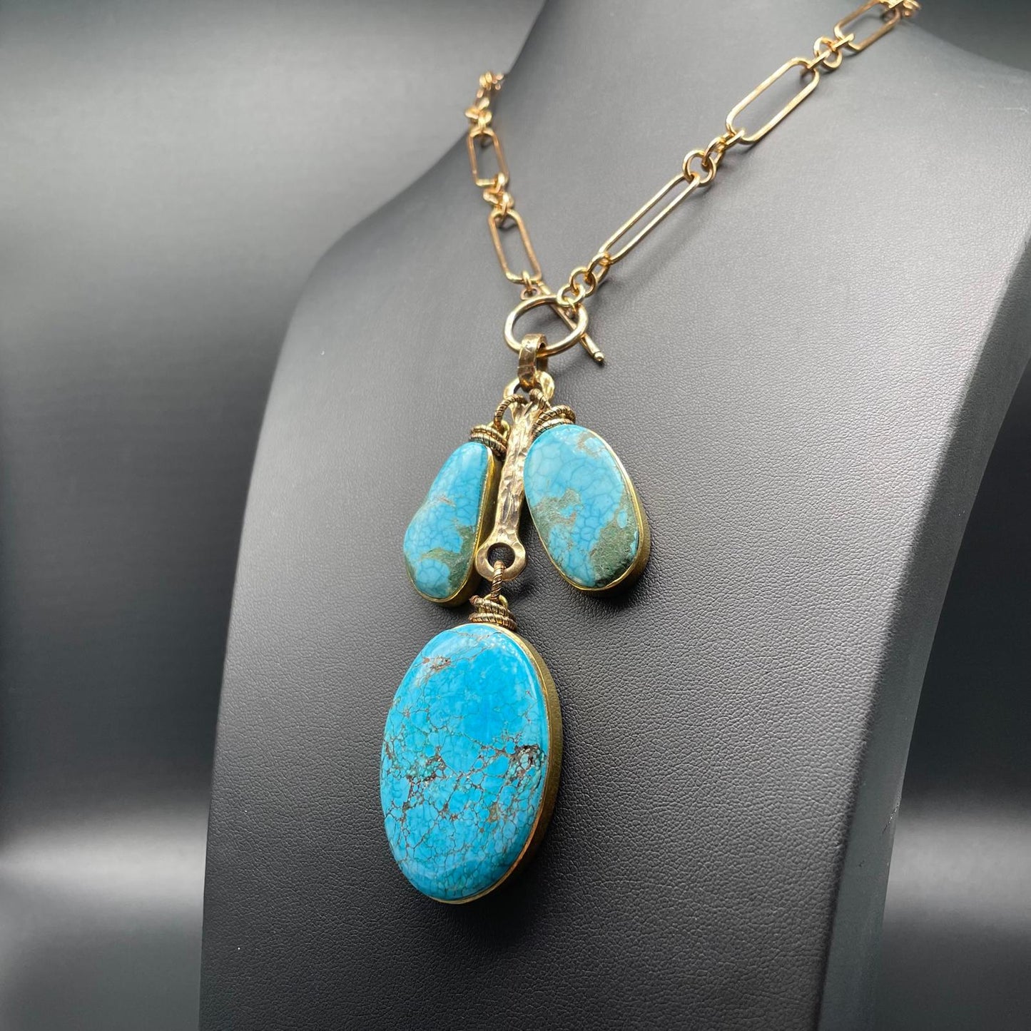 Collana Catena Dorata con Turchese