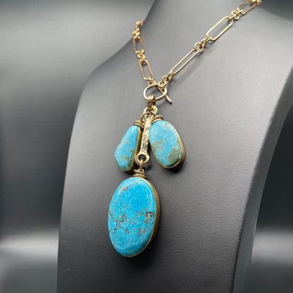Collana Catena Dorata con Turchese