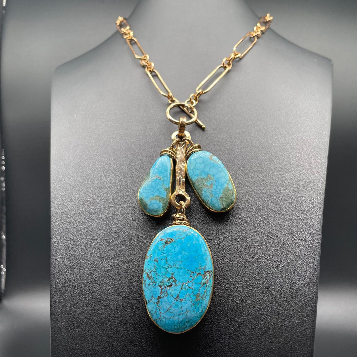 Collana Catena Dorata con Turchese