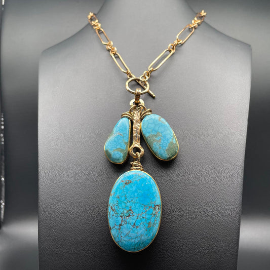 Collana Catena Dorata con Turchese
