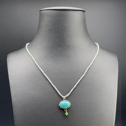 Collana BonBon in labradorite e pendente turchese – foto 1