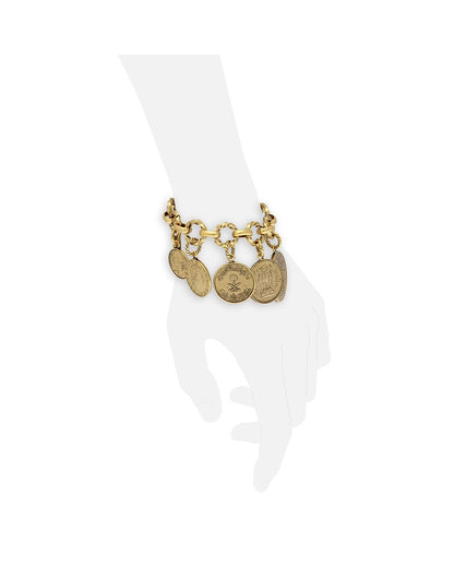 Bracciale 1.000 Monete - Bracciale Artigianale in Ottone Dorato con Monete Fuori Corso